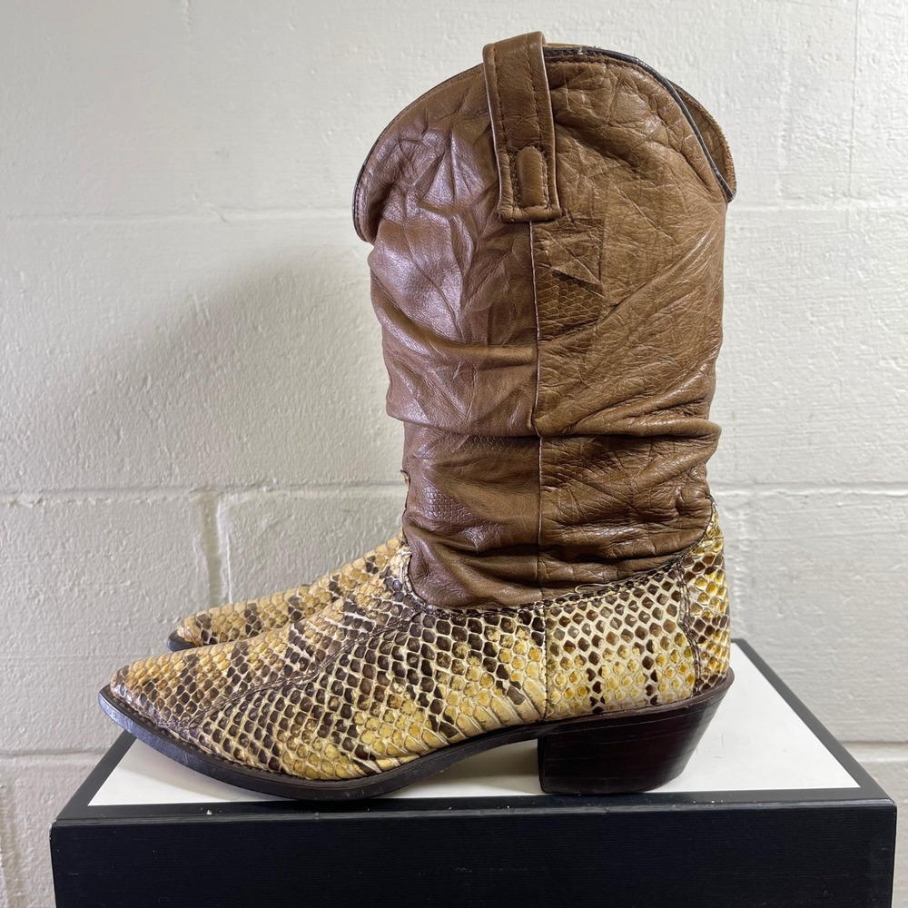 Dingo Python Snakeskin Western Cowboy Slouch Boot… - image 4